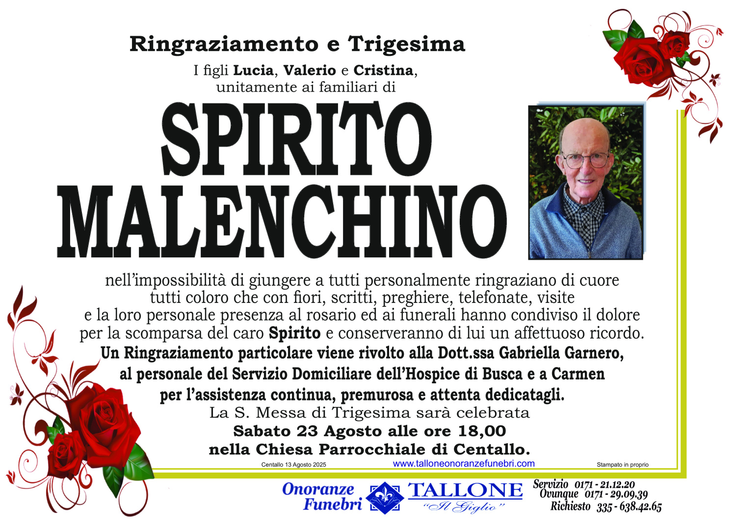 <br />
<b>Warning</b>:  Undefined variable $info in <b>/home/tallone/public_html/ringraziamenti.php</b> on line <b>68</b><br />
Spirito Malenchino